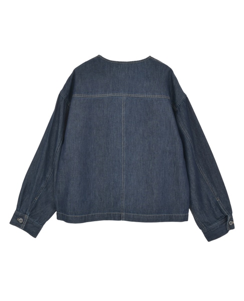 ノーカラーデニムジャケット 詳細画像 ワンウォッシュ 11