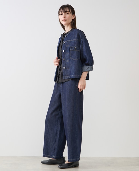 ノーカラーデニムジャケット 詳細画像 ワンウォッシュ 4