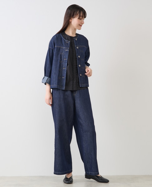 ノーカラーデニムジャケット 詳細画像 ワンウォッシュ 8