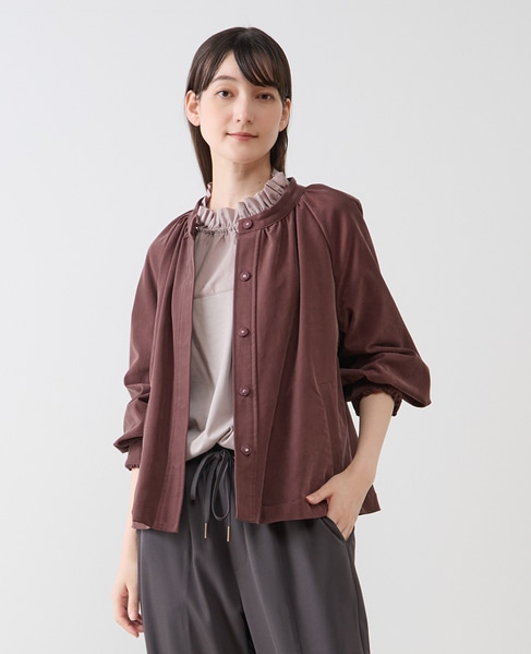 【LOURMARIN】スタンドカラージャケット 詳細画像 ボルドー 1