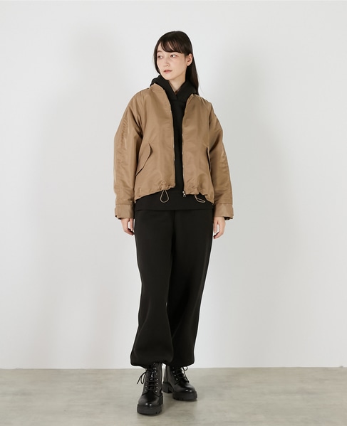ナイロンドロストジップアップブルゾン 詳細画像 ベージュ 2