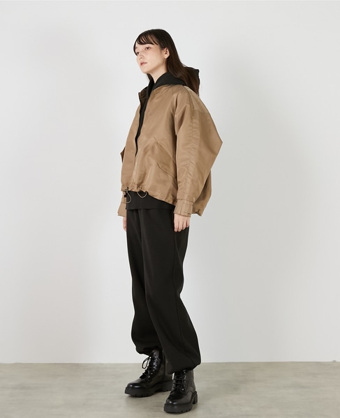 ナイロンドロストジップアップブルゾン 詳細画像 ベージュ 3