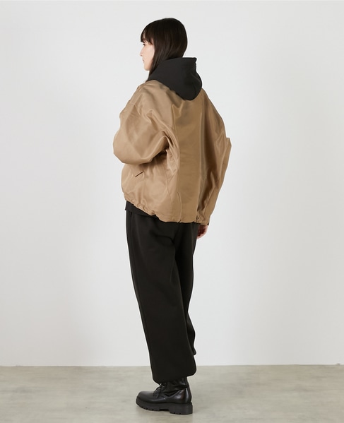 ナイロンドロストジップアップブルゾン 詳細画像 ベージュ 5