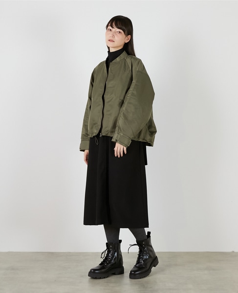 ナイロンドロストジップアップブルゾン 詳細画像 カーキ 2