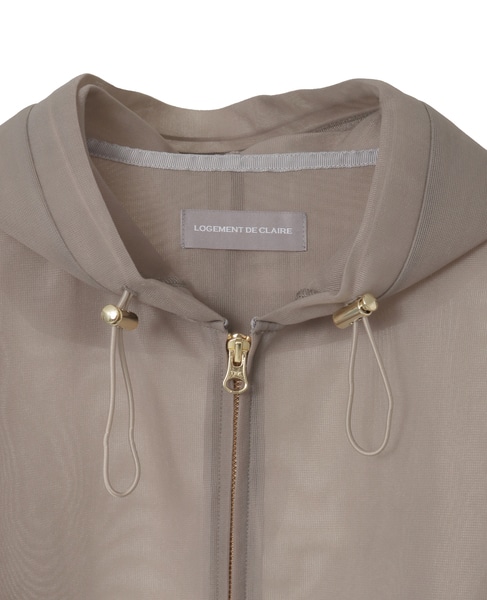 シースルージップアップパーカー 詳細画像 モカ 5