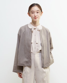 【LOURMARIN】クルーネック9分丈ブルゾン