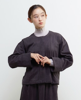 【LOURMARIN】クルーネック9分丈ブルゾン