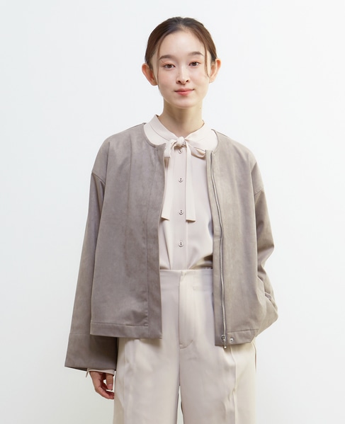 【LOURMARIN】クルーネック9分丈ブルゾン 詳細画像 グレー 1