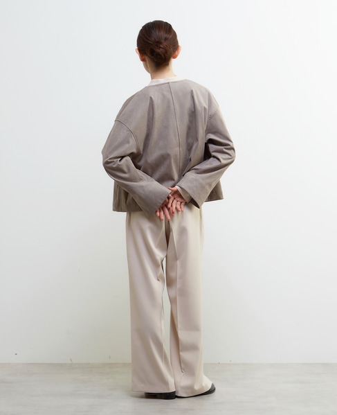 【LOURMARIN】クルーネック9分丈ブルゾン 詳細画像 グレー 5