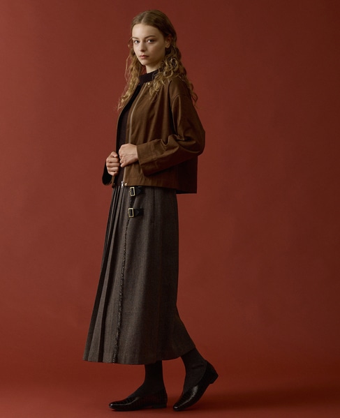 【LOURMARIN】クルーネック9分丈ブルゾン 詳細画像 ブラウン 3