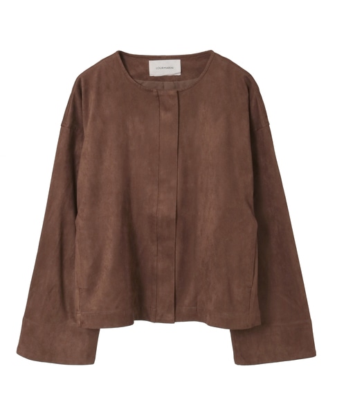 【LOURMARIN】クルーネック9分丈ブルゾン 詳細画像 ブラウン 4