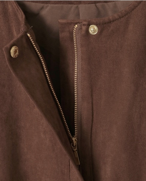 【LOURMARIN】クルーネック9分丈ブルゾン 詳細画像 ブラウン 7