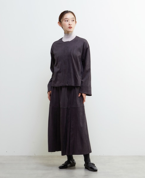 【LOURMARIN】クルーネック9分丈ブルゾン 詳細画像 チャコールグレー 3