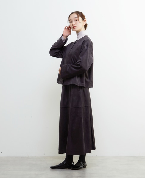 【LOURMARIN】クルーネック9分丈ブルゾン 詳細画像 チャコールグレー 5