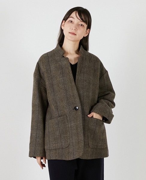 【LOURMARIN】ツィードジャケット 詳細画像 グレー 10