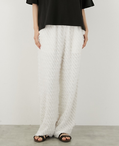 立体ジャガードイージーパンツ 詳細画像 オフホワイト 1