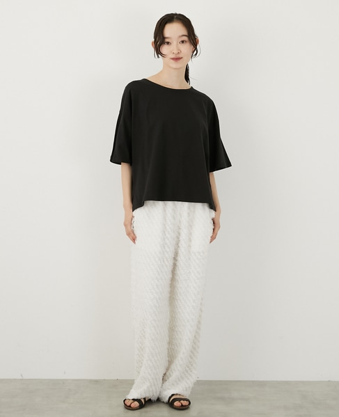 立体ジャガードイージーパンツ 詳細画像 オフホワイト 2