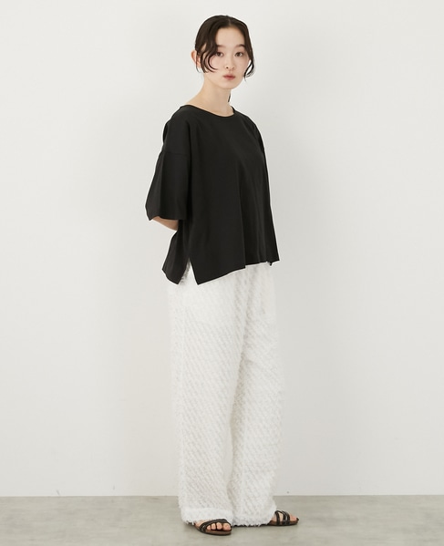 立体ジャガードイージーパンツ 詳細画像 オフホワイト 7