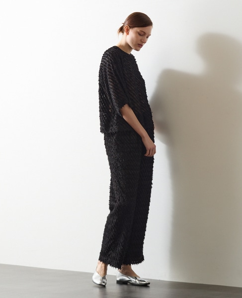 立体ジャガードイージーパンツ 詳細画像 ブラック 8