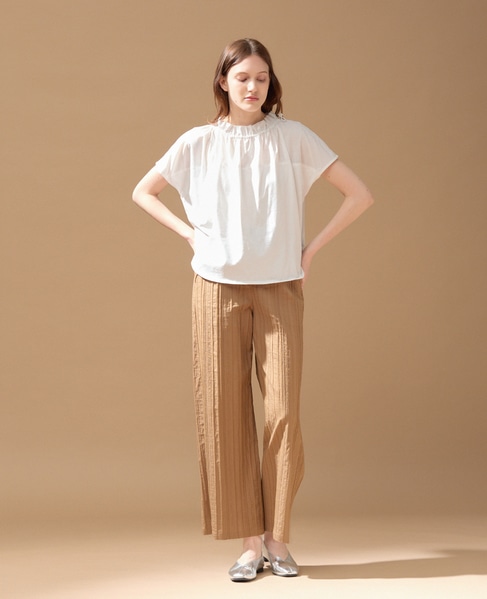 【LOURMARIN】ストライプイージーパンツ 詳細画像 キャメル 1