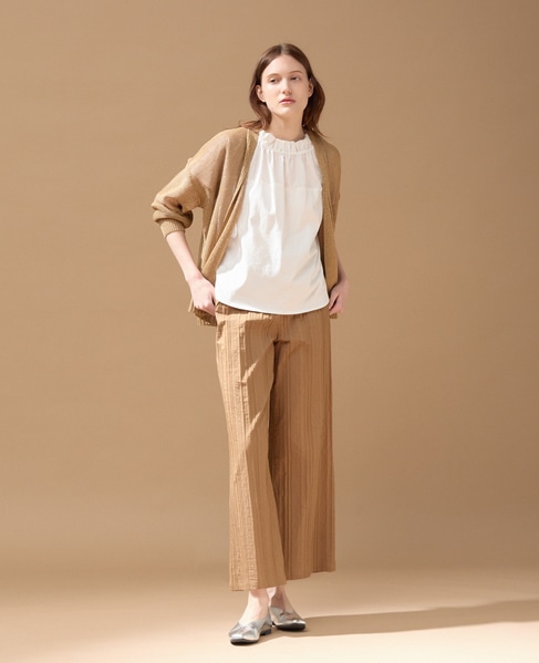 【LOURMARIN】ストライプイージーパンツ 詳細画像 キャメル 2