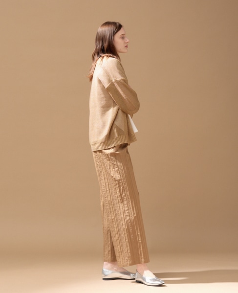 【LOURMARIN】ストライプイージーパンツ 詳細画像 キャメル 3