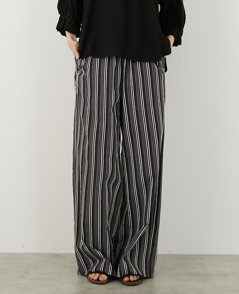 【LOURMARIN】ストライプイージーパンツ 詳細画像 パープル 1