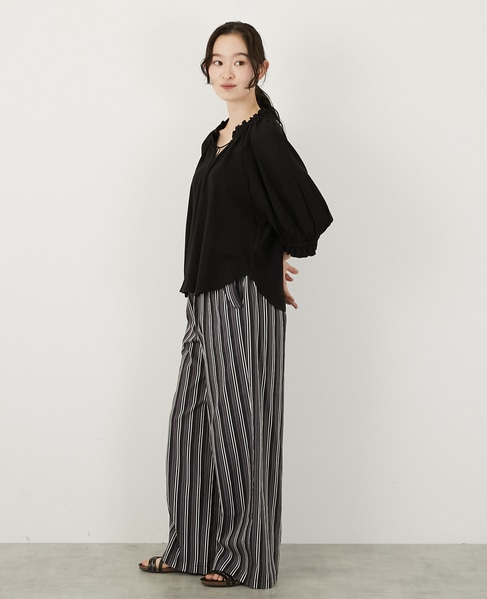 【LOURMARIN】ストライプイージーパンツ 詳細画像 パープル 3