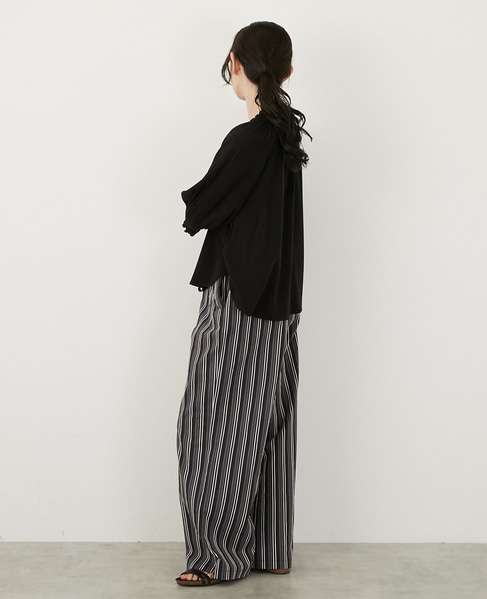 【LOURMARIN】ストライプイージーパンツ 詳細画像 パープル 4