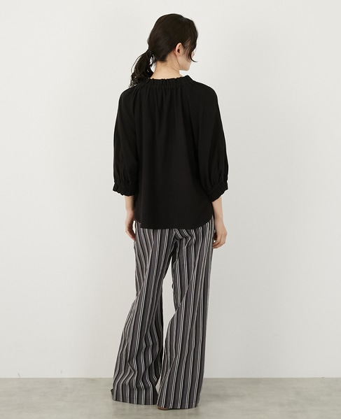 【LOURMARIN】ストライプイージーパンツ 詳細画像 パープル 5