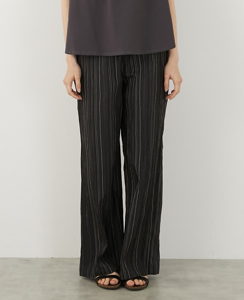 【LOURMARIN】ストライプイージーパンツ 詳細画像 ブラック 1