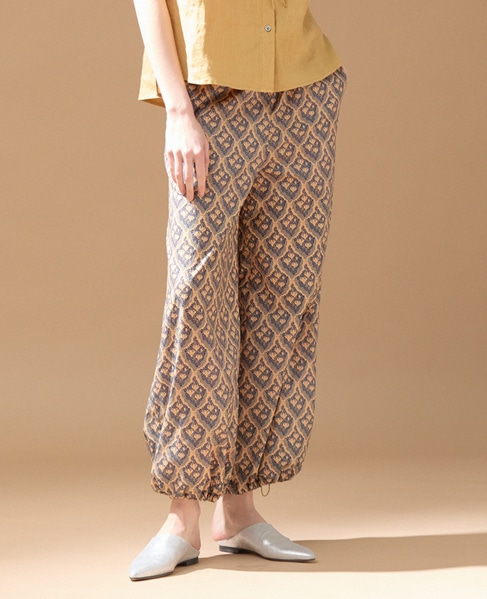 【LOURMARIN】コットンプリントドロストパンツ 詳細画像 ベージュ 1