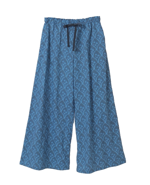 【LOURMARIN】コットンプリントドロストパンツ 詳細画像 ブルー 11