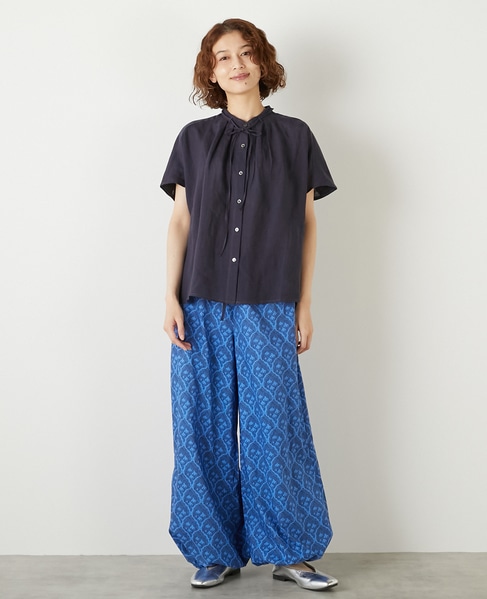 【LOURMARIN】コットンプリントドロストパンツ 詳細画像 ブルー 2