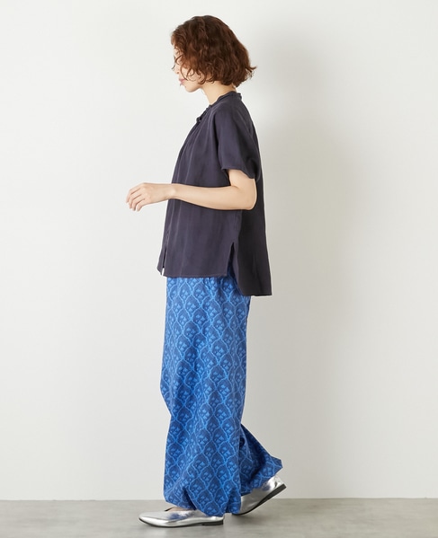 【LOURMARIN】コットンプリントドロストパンツ 詳細画像 ブルー 5