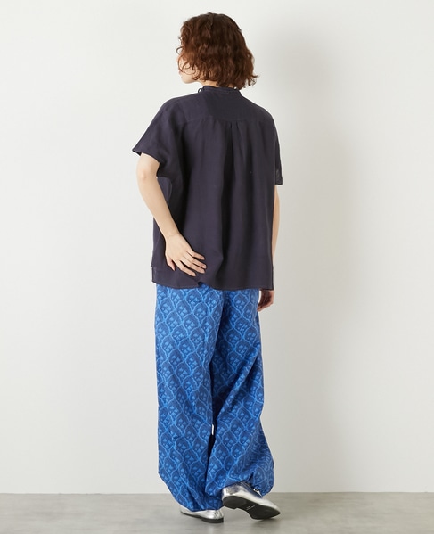 【LOURMARIN】コットンプリントドロストパンツ 詳細画像 ブルー 6