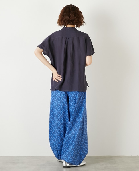 【LOURMARIN】コットンプリントドロストパンツ 詳細画像 ブルー 7