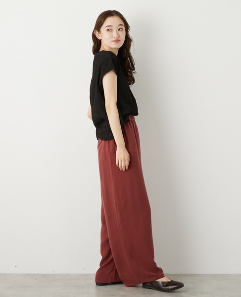 イージーストレートパンツ 詳細画像 ボルドー 7