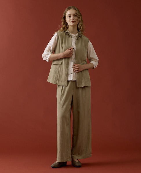 【LOURMARIN】タックイージーパンツ 詳細画像 ベージュ 2