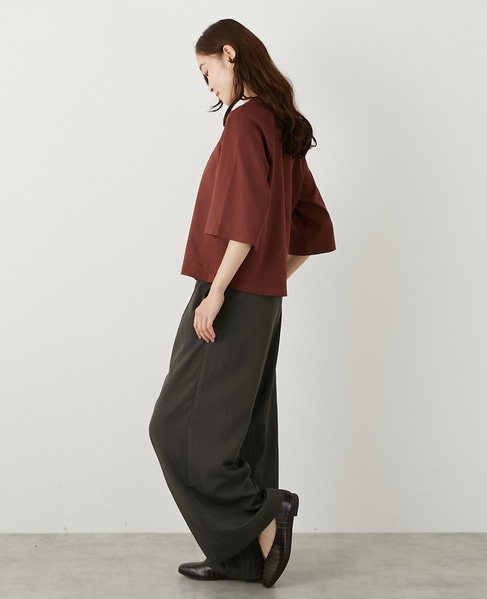 【LOURMARIN】タックイージーパンツ 詳細画像 スミクロ 4