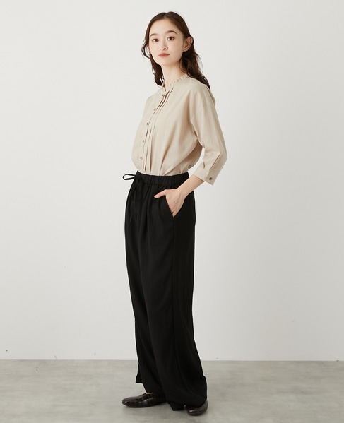 【LOURMARIN】タックイージーパンツ 詳細画像 ブラック 3