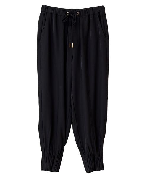 【LOURMARIN】裾タックテーパードパンツ 詳細画像 ブラック 10