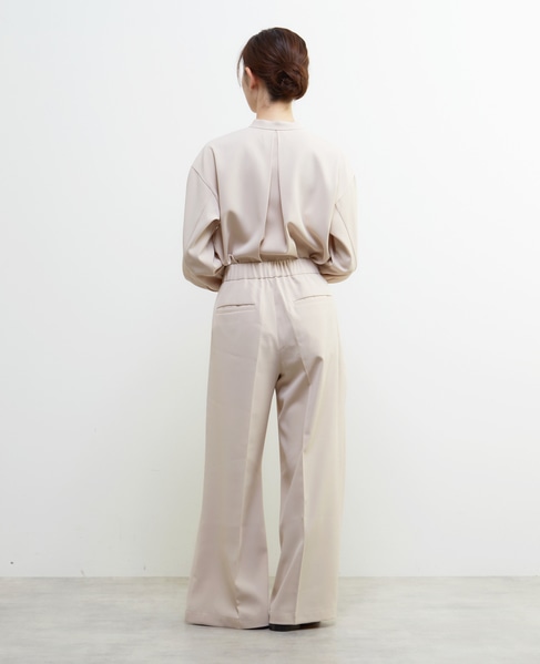 【LOURMARIN】ラップ風タックストレートパンツ 詳細画像 ライトベージュ 5
