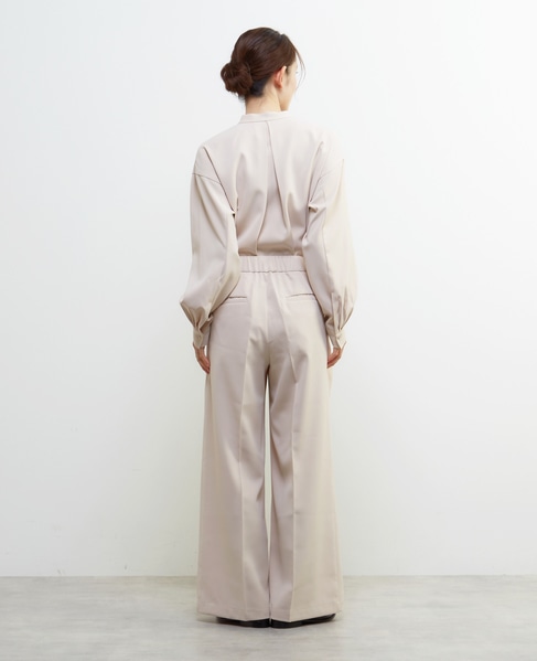 【LOURMARIN】ラップ風タックストレートパンツ 詳細画像 ライトベージュ 6