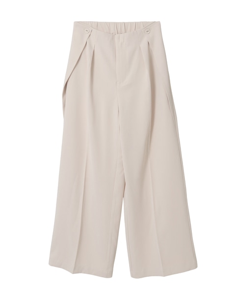 【LOURMARIN】ラップ風タックストレートパンツ 詳細画像 ライトベージュ 9