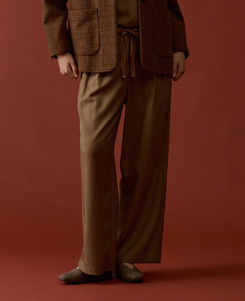 【LOURMARIN】タックイージーワイドパンツ 詳細画像 キャメル 1