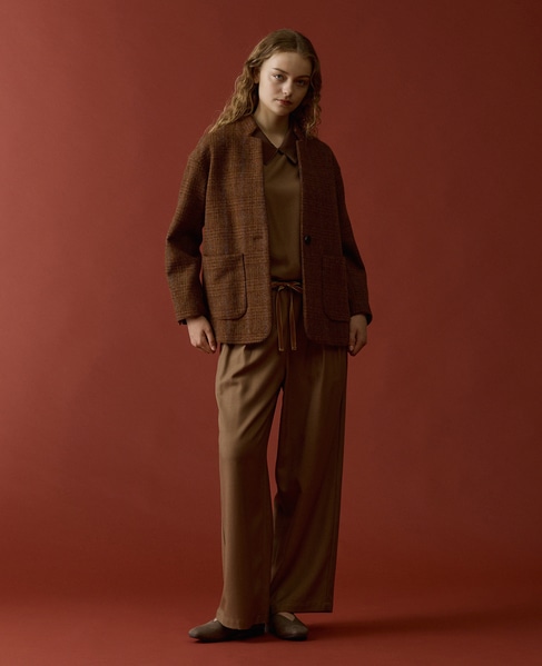 【LOURMARIN】タックイージーワイドパンツ 詳細画像 キャメル 2