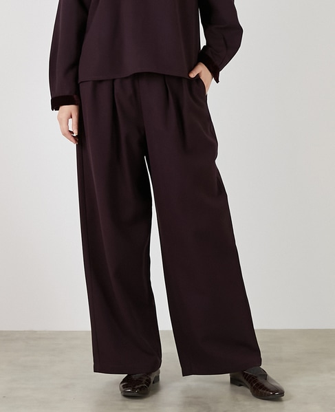 【LOURMARIN】タックイージーワイドパンツ 詳細画像 パープル 1