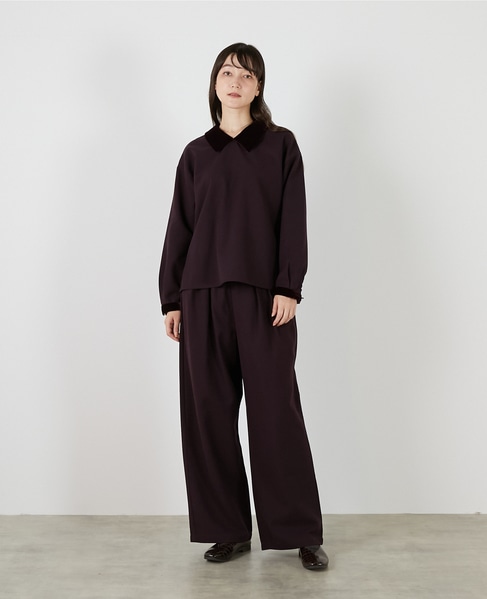 【LOURMARIN】タックイージーワイドパンツ 詳細画像 パープル 8