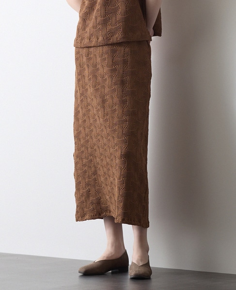 ジャガードナロースカート 詳細画像 ブラウン 1